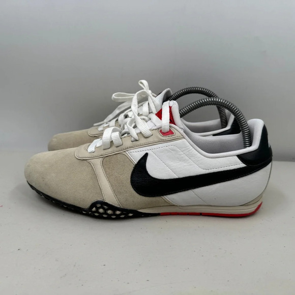 Nike Mens Pre Montreal Racer Sz 8 Shoes 314514 101 Beige Red 2006 Y2K - Picture 1 of 9